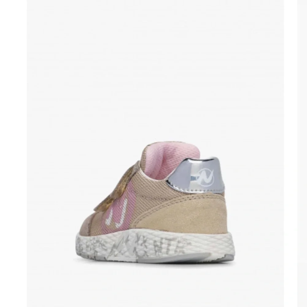 NWT NATURINO JESKO 2 VL. Suede and technical fabric sneakers in Beige-Grey
